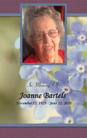 Joanne Bartels Memorial Folder
