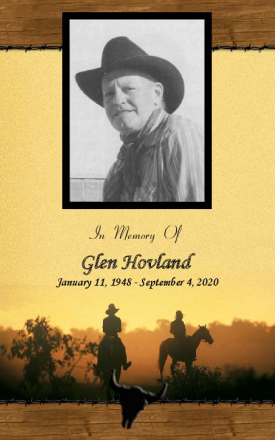 Glen  Hovland Memorial Folder