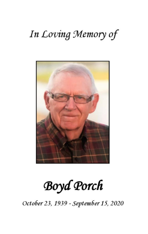 Boyd Porch Memorial Folder