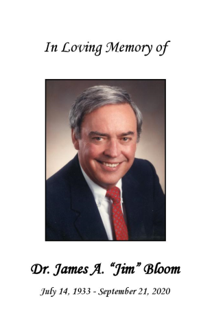 Dr. James "Jim" Bloom Memorial Folder