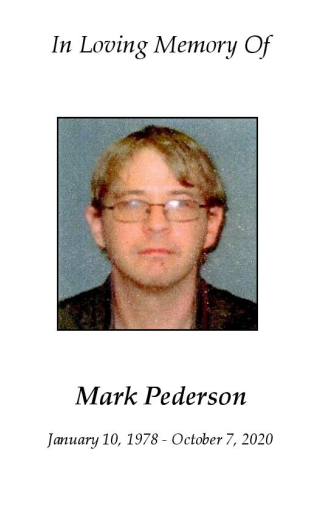 Mark Pederson Memorial Folder