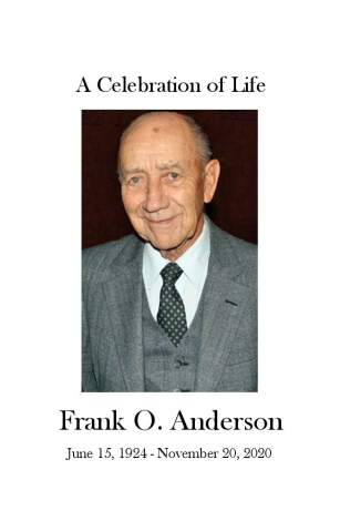 Frank Anderson Memorial Folder