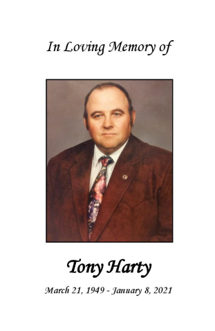 Tony Harty Memorial Folder