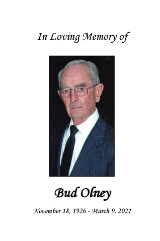 Bud  Olney Memorial Folder