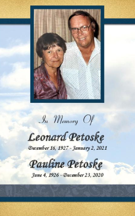 Leonard and Pauline Petoske Memorial Folder