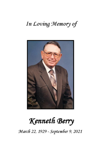 Kenneth  Berry Memorial Folder
