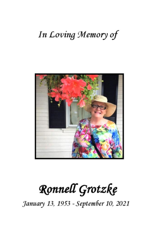 Ronnell Grotzke Memorial Folder