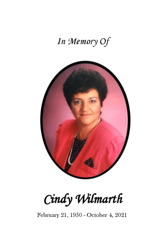 Cindy Wilmarth Memorial Folder