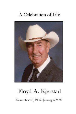 Floyd Kjerstad Memorial Folder