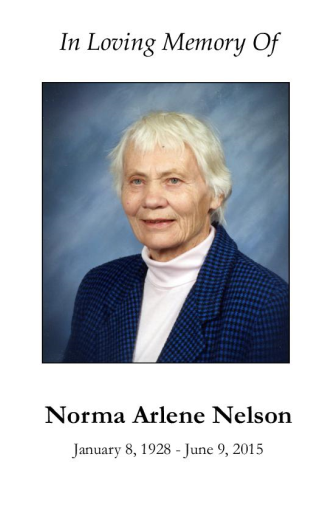 Norma Nelson Memorial Folder