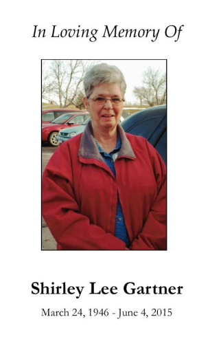 Shirley Gartner Memorial Folder