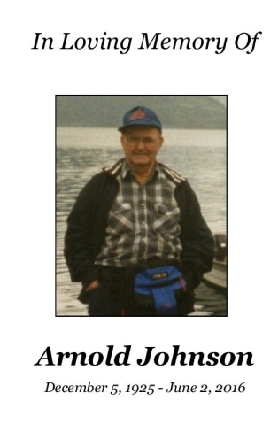 Arnold Johnson Memorial Folder