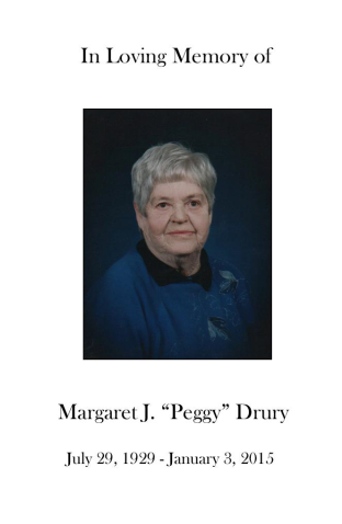 Margaret "Peggy" Drury Memorial Folder
