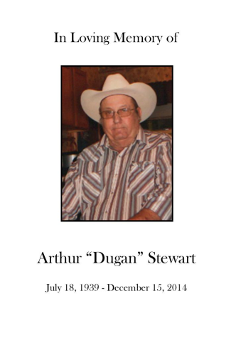 Arthur "Dugan" Stewart Memorial Folder