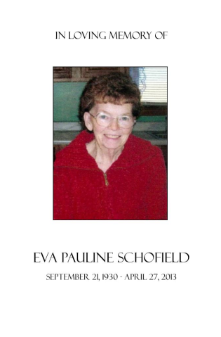 Pauline Schofield Memorial Folder