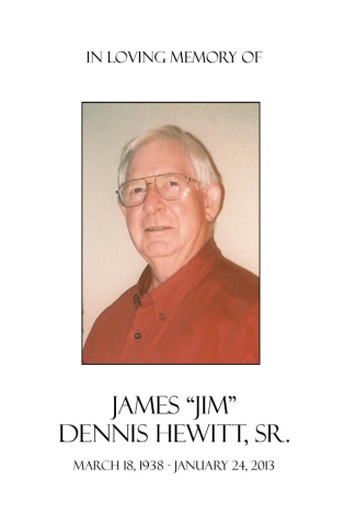 James "Jim" Hewitt, Sr. Memorial Folder