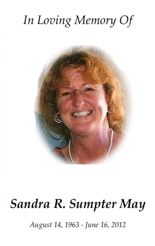 Sandra Sumpter May Memorial Folder