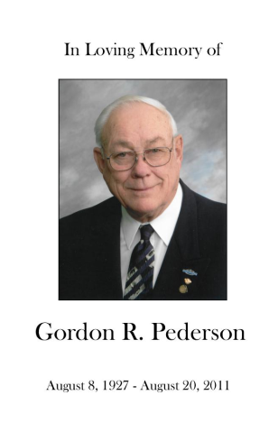Gordon Pederson Memorial Folder