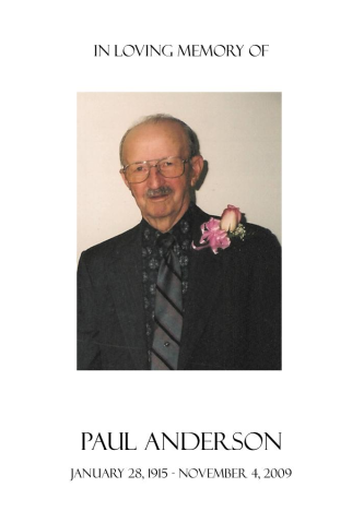 Paul Anderson Memorial Folder
