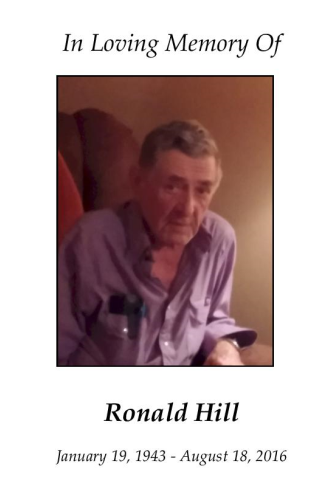 Ronald Hill Memorial Folder