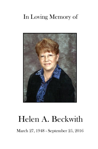 Helen Beckwith Memorial Folder