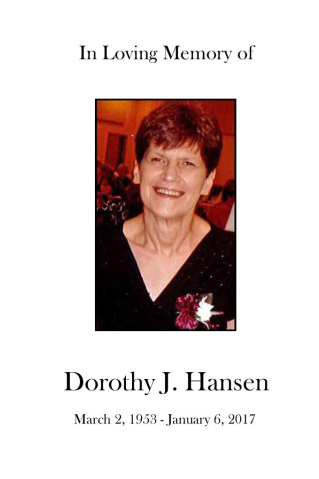 Dorothy  Hansen Memorial Folder