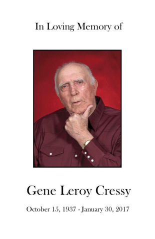 Gene Cressy Memorial Folder