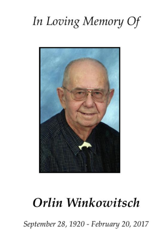 Orlin Winkowitsch Memorial Folder