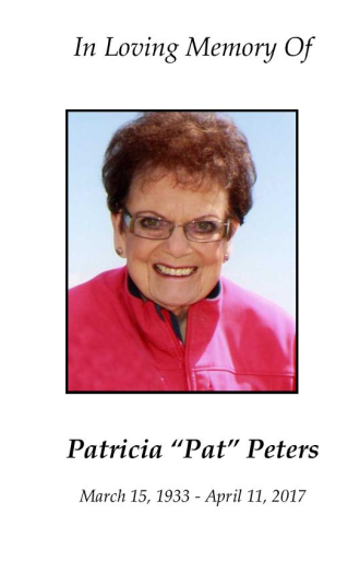 Patricia "Pat" Peters Memorial Folder