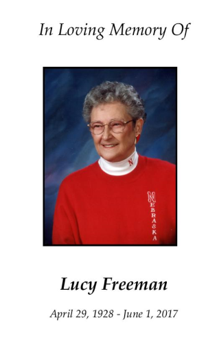 Lucy Freeman Memorial Folder