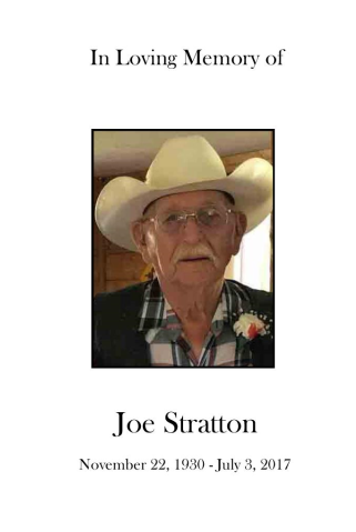 Joe  Stratton Memorial Folder