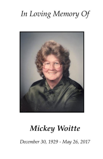 Mickey Woitte Memorial Folder
