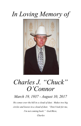 Chuck O'Connor Memorial Folder