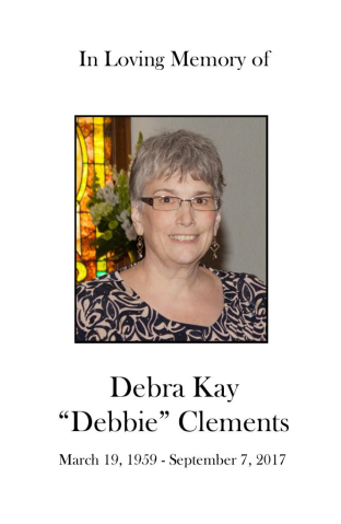 Debbie Clements Memorial Folder