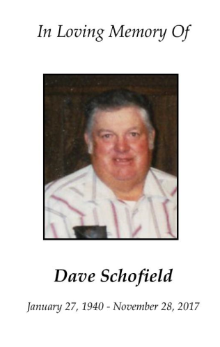 David Schofield Memorial Folder
