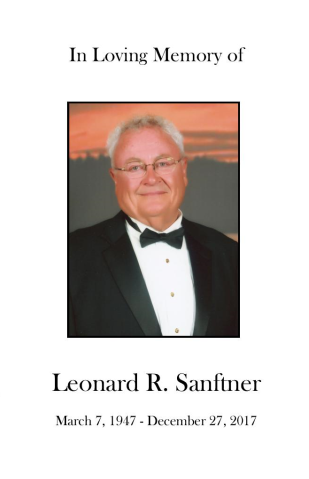 Leonard R.  Sanftner Memorial Folder