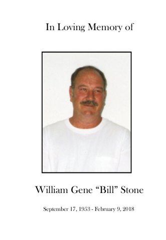 William "Bill" Stone Memorial Folder