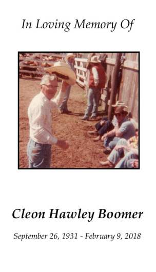 Cleon Boomer Memorial Folder
