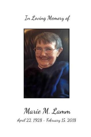Marie Lamm Memorial Folder