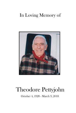 Theodore "Ted" Pettyjohn Memorial Folder