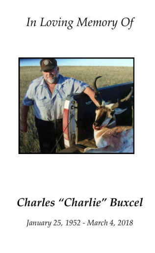Charles "Charlie"  Buxcel Memorial Folder