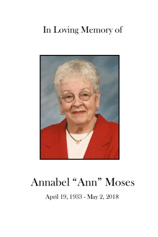 Ann Moses Memorial Folder