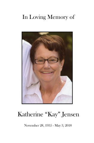Katherine "Kay" Jensen Memorial Folder