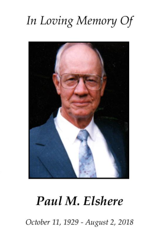 Paul Elshere Memorial Folder