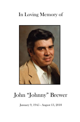 John Brewer Memorial Folder