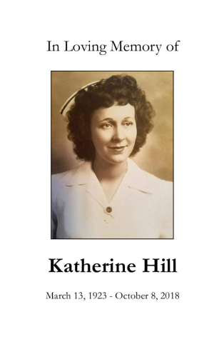 Katherine Hill Memorial Folder