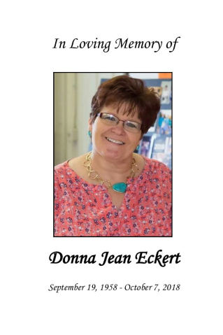 Donna Eckert Memorial Folder