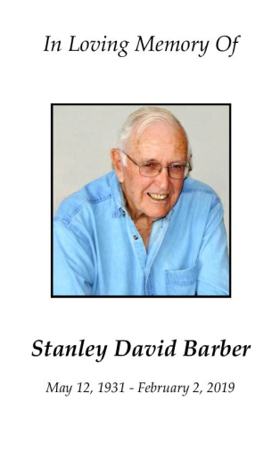 Stanley Barber Memorial Folder