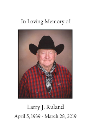 Larry  Ruland Memorial Folder