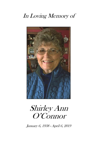 Shirley O'Connor Memorial Folder